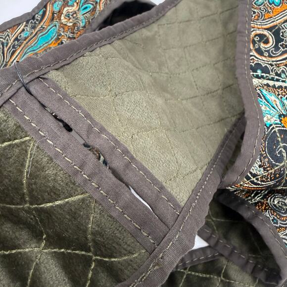 Chico\'s Wrap Belt Womens SZ Small NWT quilt paisley obi Embroidered Olive Grove